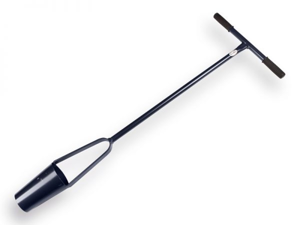 Poter  metaal  De WIT, onder ø 8 cm, boven ø 10,5 cm. Lengte 103 cm