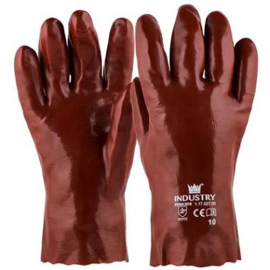 Handschoen PVC rood, 270 mm