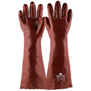 Handschoen PVC rood, 450 mm