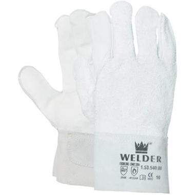 Lashandschoen van nerf-/splitleder met 8 cm kap