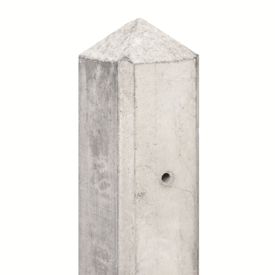 Berton©-paal wit/grijs, diamantkop 10x10x280cm eindmodel