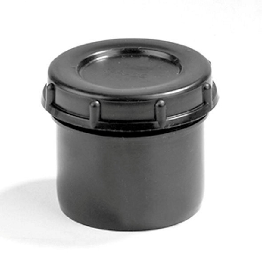 Dyka pp eindstuk met schroefdeksel, zwart, 1x spie, 75 mm