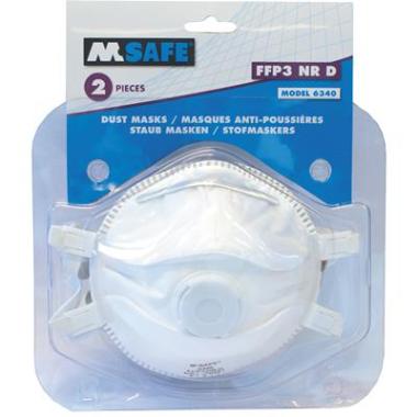 M-Safe 6340 stofmasker FFP3 NR D met uitademventiel in blisterverpakking
