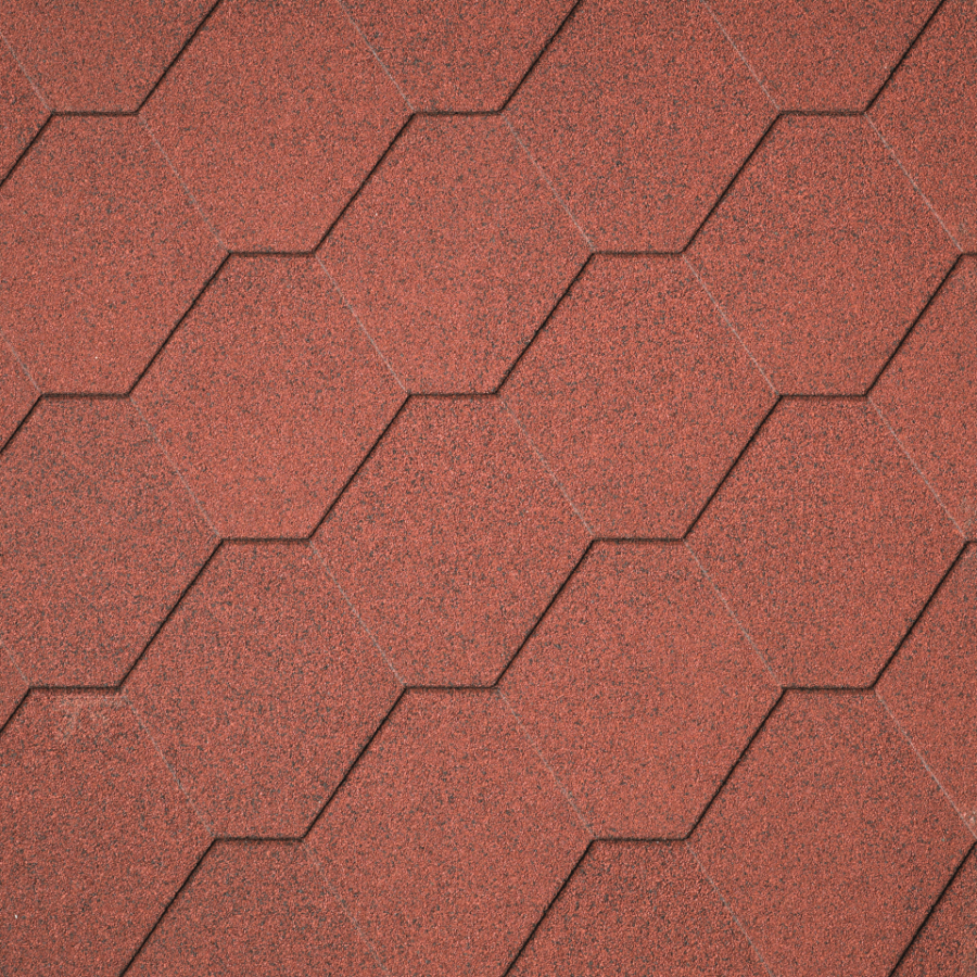 Dakshingles hexagonaal rood