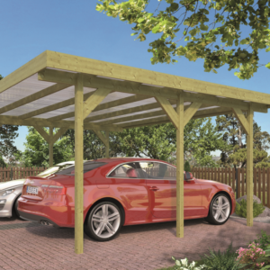 Houten Carport Dubbel 600 x 500 cm voor 2 auto's