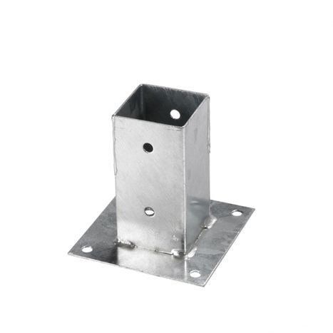 Paalhouder op plaat 7 x 7 x 15 cm - Per Stuk
