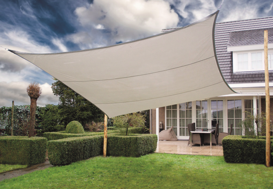 Zonnezeil vierkant 420x420cm zandbeige