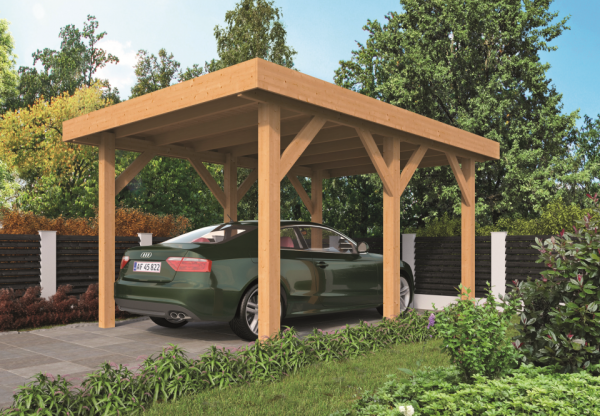 Houten Carport Sloten Lariks Douglas 350 x 500 cm Plat Dak