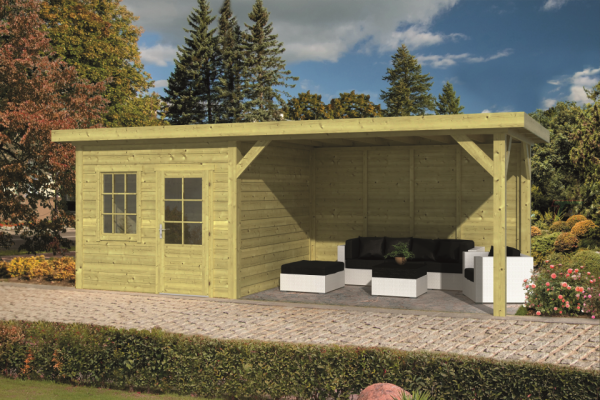 Tuinhuis met overkapping Leuven Geïmpregneerd 690 x 300 x 262 cm