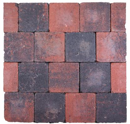 Kobblestones 21x21x7 cm Rood-Zwart