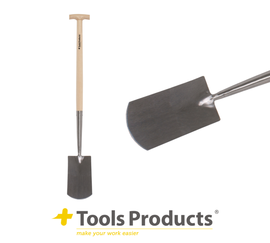 +Tools® Spade m.hals blank, steel glasfiber/hout
