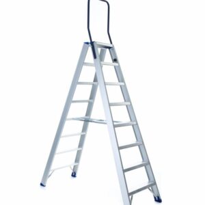 Dubbeltrap industrieel 8 treden incl. beugel (STPD8), 2.00m