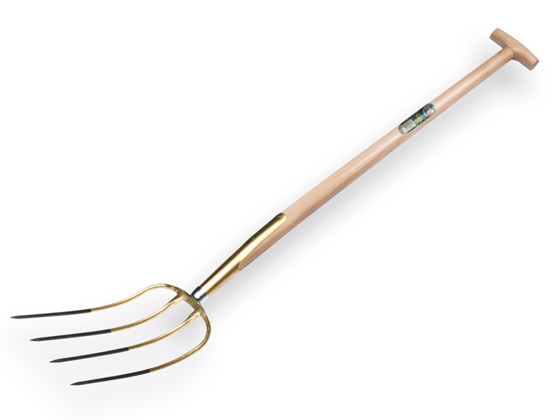 Mestvork  OFFNER  4 tands,  brons, met T-steel   90 cm