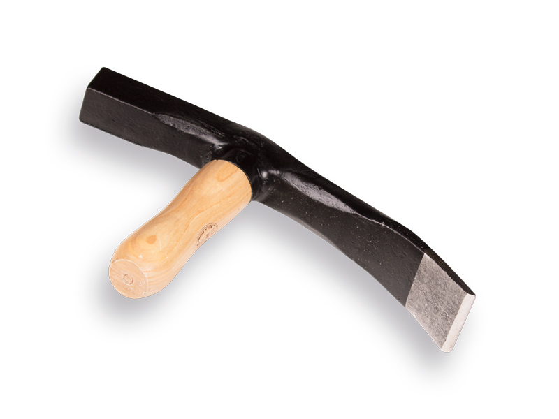 Straathamer De WIT, met houten steel, 50 mm, model  BRABANT, kort