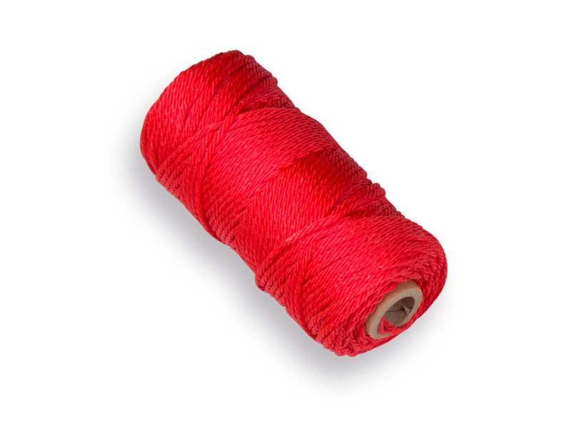 Metselkoord  Polypropyleen  Rood   50 meter gedraaide koord.  LABORA