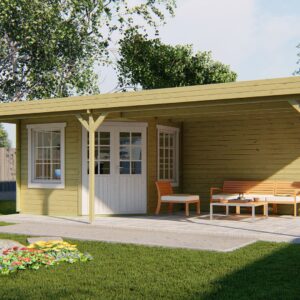 Blokhut/Tuinhuis Annette met overkapping