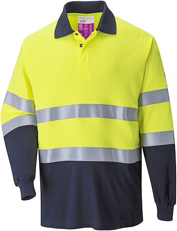 Flame Resistant Anti-Static Two Tone Polo Shirt, Portwest FR74