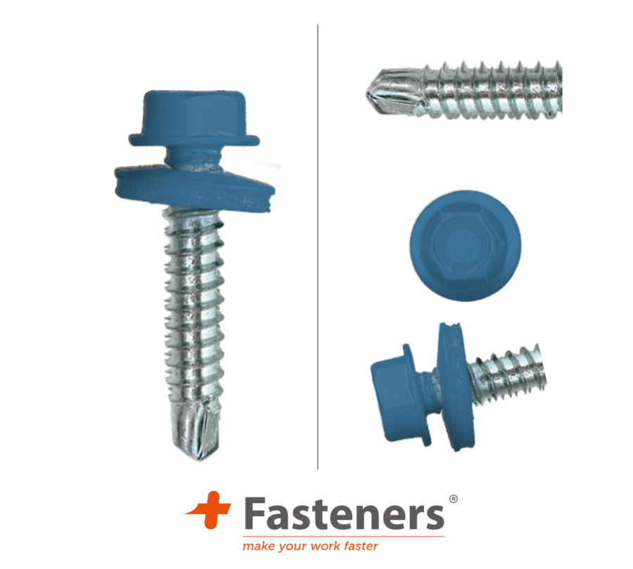 +Fasteners® Dakpanplaatschroeven met Kleur 4,8x35 Zn R5007 100 st.