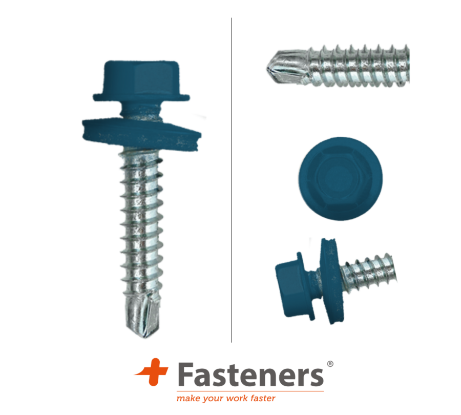 +Fasteners® Dakpanplaatschroeven met Kleur 4,8x35 Zn R5001 100 st.