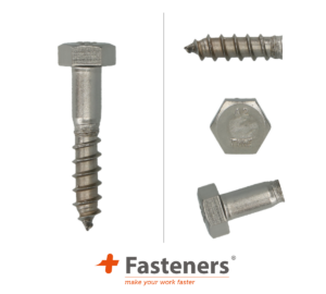 +Fasteners® Houtdraadbout M8x100 RVS 50 st.