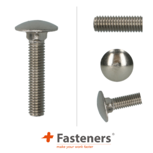 +Fasteners® Slotbout M10x140 RVS, 25 stuks