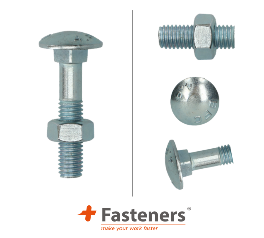 +Fasteners® Slotbout M10x130 Verzinkt, 25 stuks