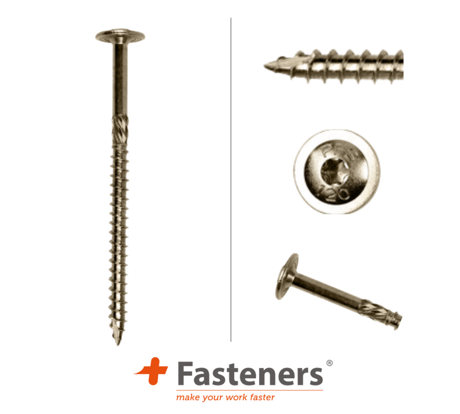 +Fasteners® Tellerkopschroeven RVS A2 8,0 x 180 T40 - 40 stuks