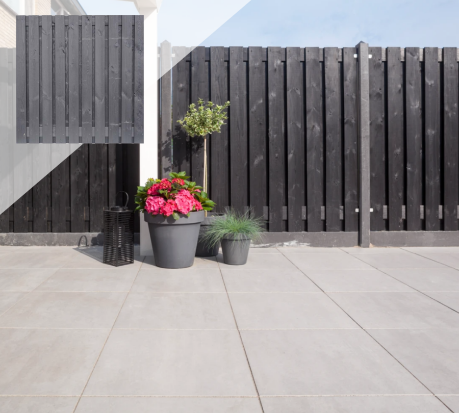 +Garden® Tuinscherm zwart 21 planks 180x180cm