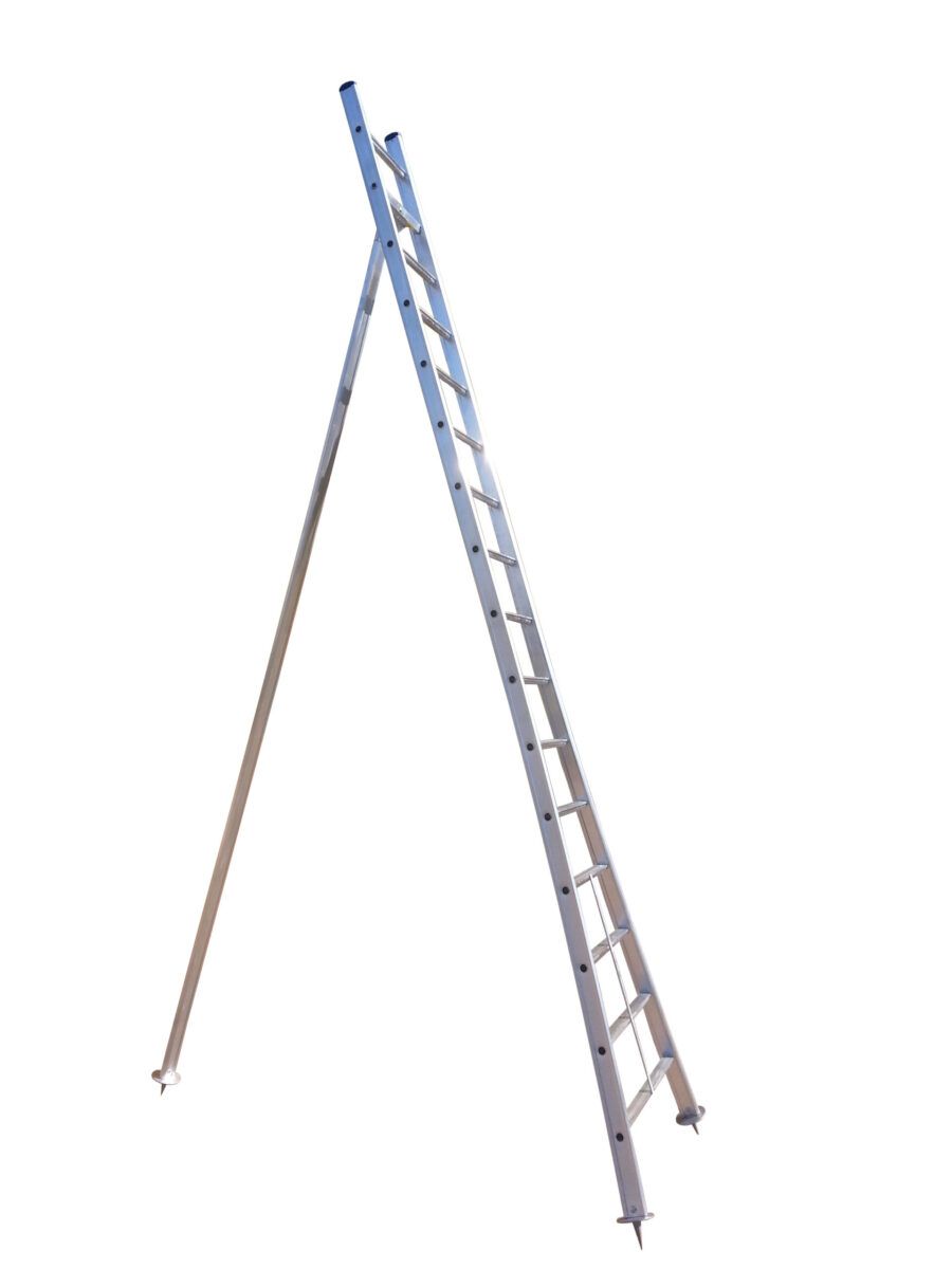 Driepoot plukladder 12 sporten geanodiseerd  MD12C, 3.25m