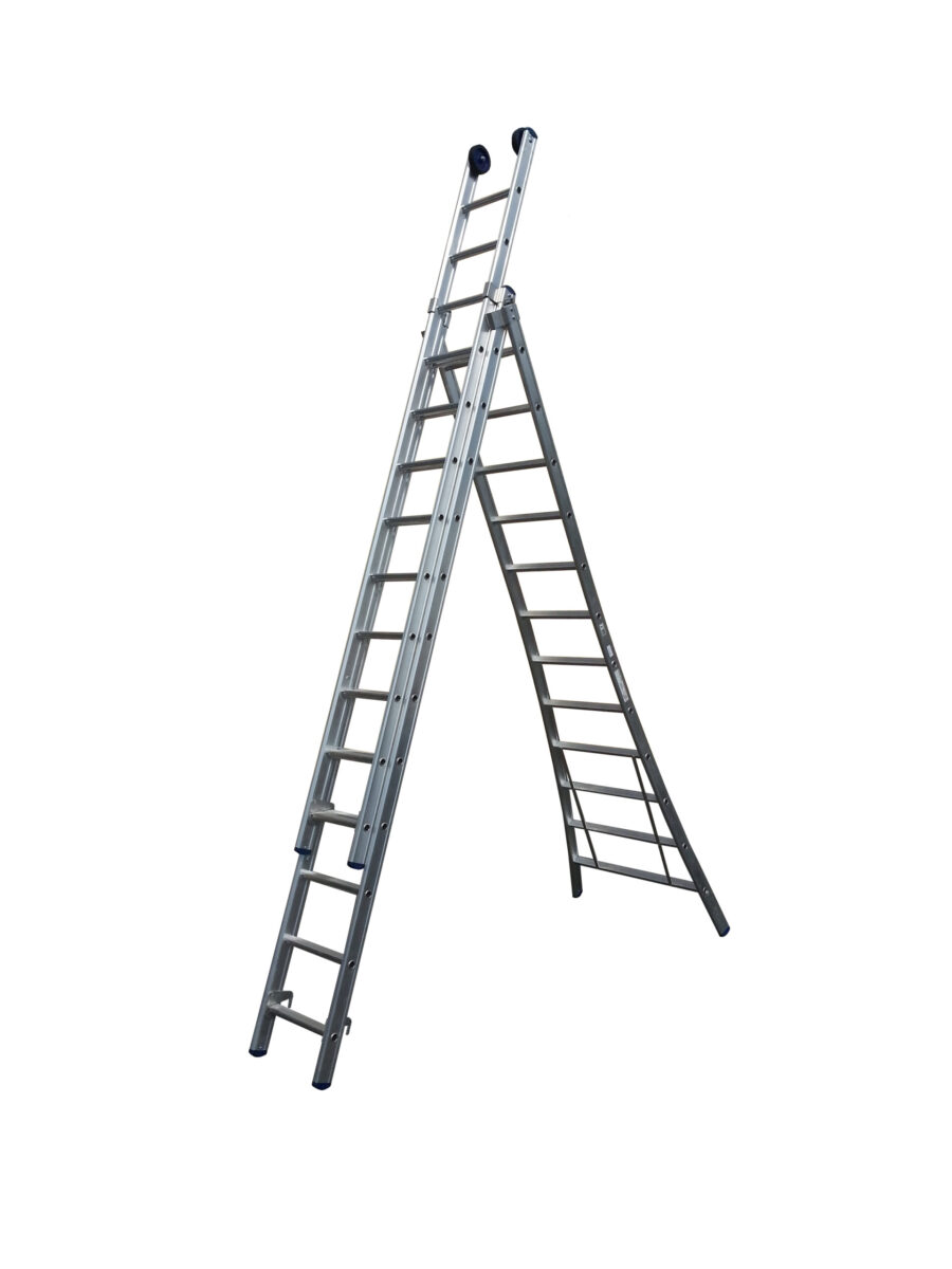Reform ladder 3x7 uitgebogen geanodiseerd 3 ladders 7 tredes C, 2.00m, 4.50m