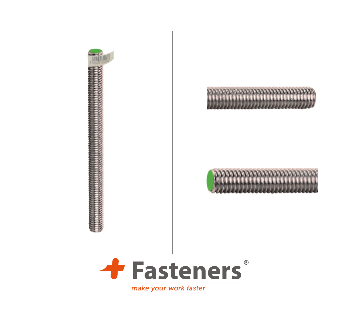 +Fasteners® Draadeinde 4.8 DIN 976 M12x1000 Zn/etiket