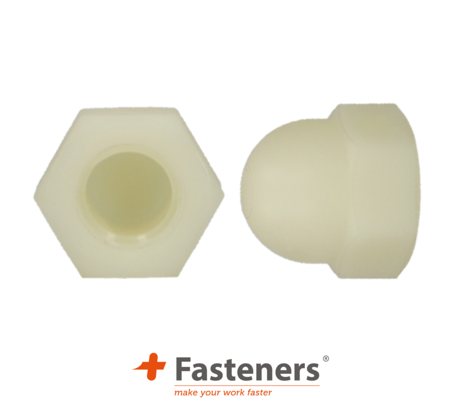 +Fasteners® Zeskant dopmoer DIN 1587 M 8 PA 6.6 100st