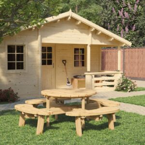Picknicktafel rond geïmpregneerd vuren 219x73