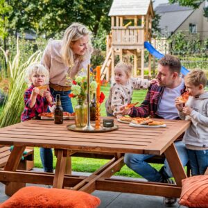 Picknicktafel vierkant hardhout 210x210x75
