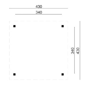 Lariks Douglas Prieel Obdam 430 x 430 cm Bezaagd