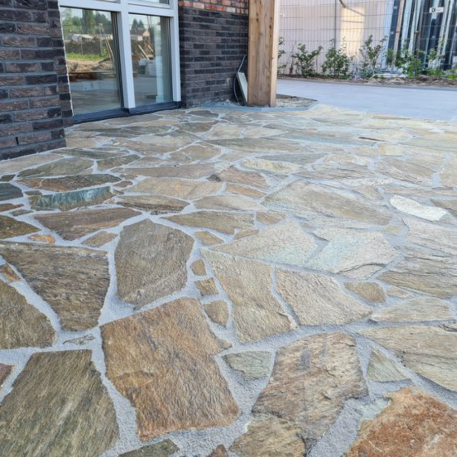 +Garden Flagstones Kavala Brown Kwartsiet 3/5 cm dik P/M²