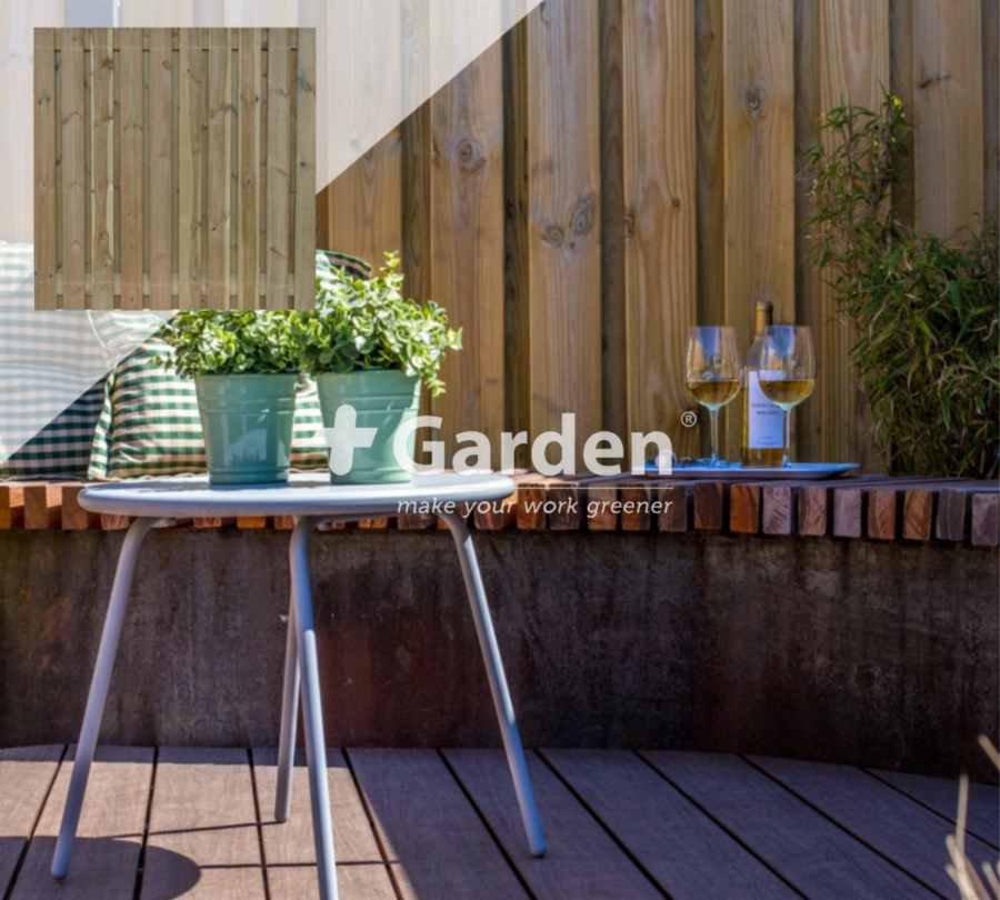 +Garden® Tuinscherm naaldhout geïmpregneerd 21 planks 180x180cm