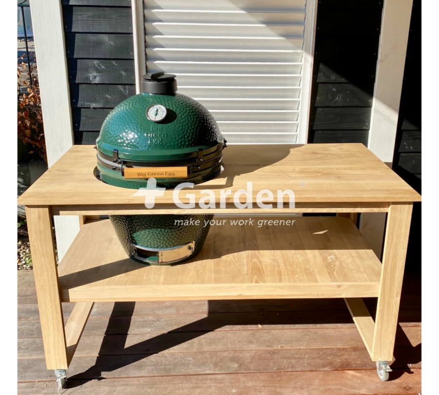 +Garden Kamado BBQ tafel Q200 massief eiken