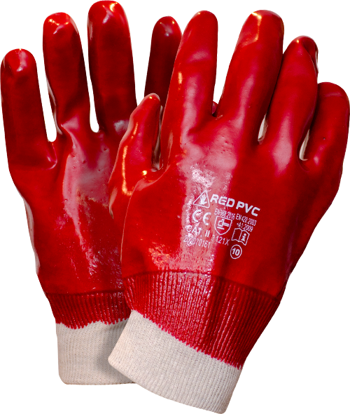 Red PVC Werkhandschoen
