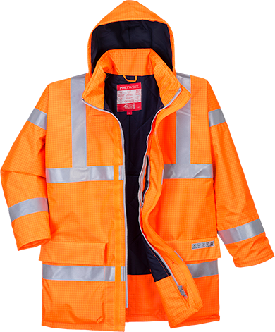 Bizflame Regen Hi-Vis Ademende en Antistatisch FR Jack, Portwest S778