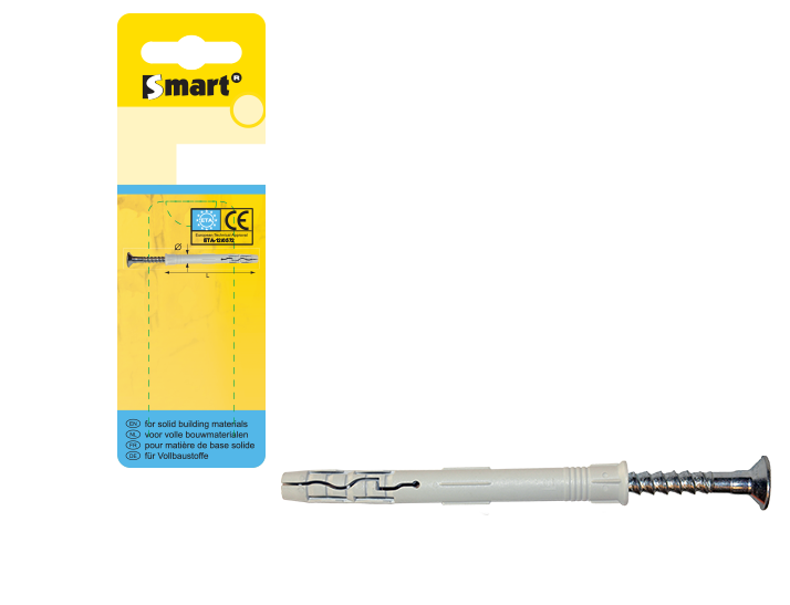 Nylon Slagpluggen  VK Ø6x40 grijs 10 st.