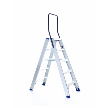 Dubbeltrap industrieel 5 treden incl. beugel (STPD5), 1.25m