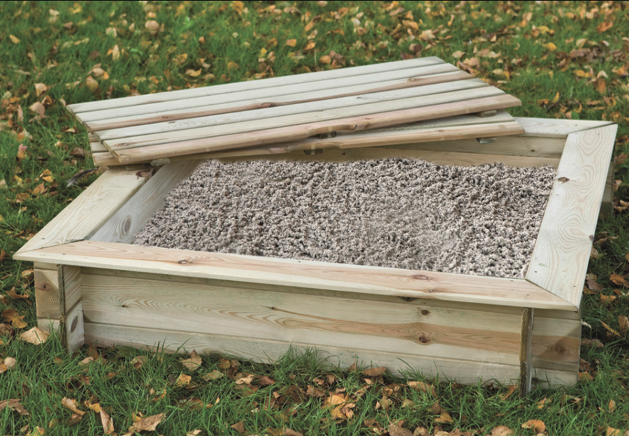 Zandbak 100 x 100 x 244 cm met deksel, zandbak vierkant,