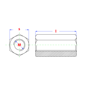 +Fasteners® Koppelmoeren  DIN 6334 M 30x90 5 st.