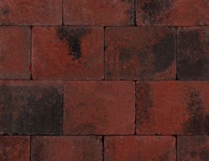 Trommelsteen Rood Zwart 20x15x6cm
