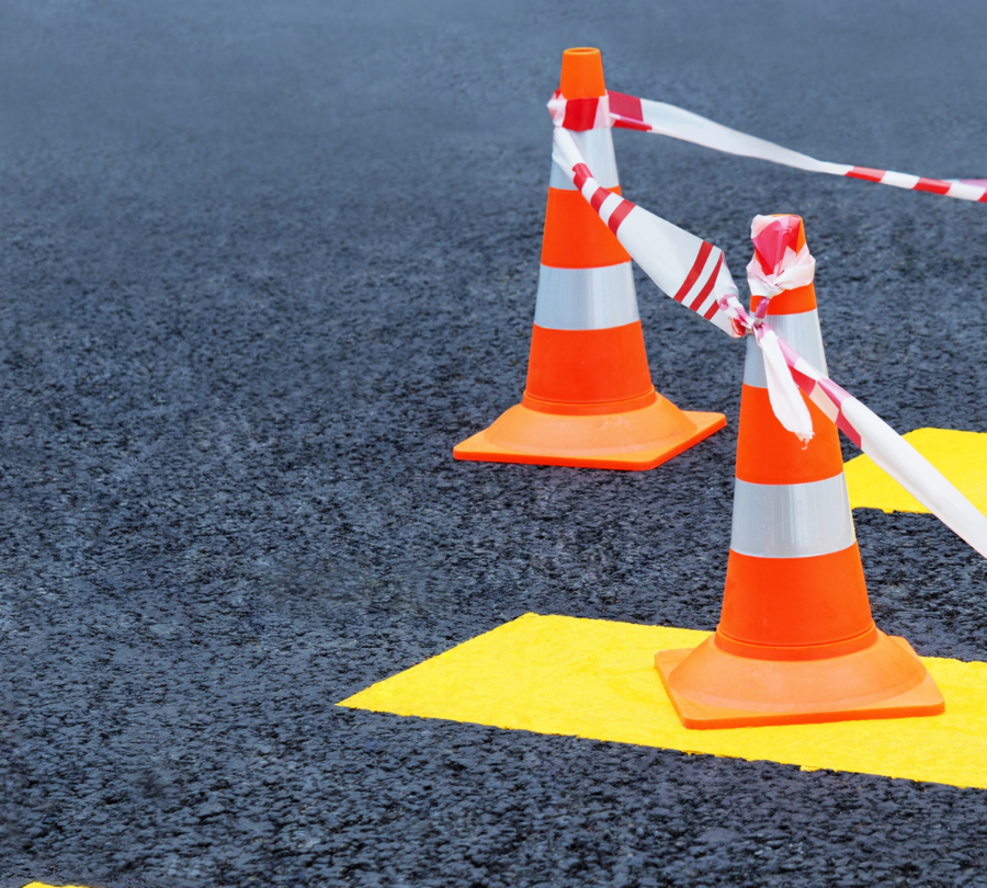 Pionnen en verkeersbenodigdheden