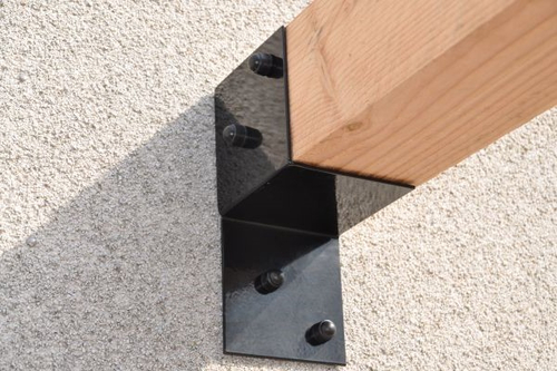 Pergola Muurbevestiging Zwart Gecoat voor 12 x 12 cm balken met Bevestigingsmateriaal - Per Stuk